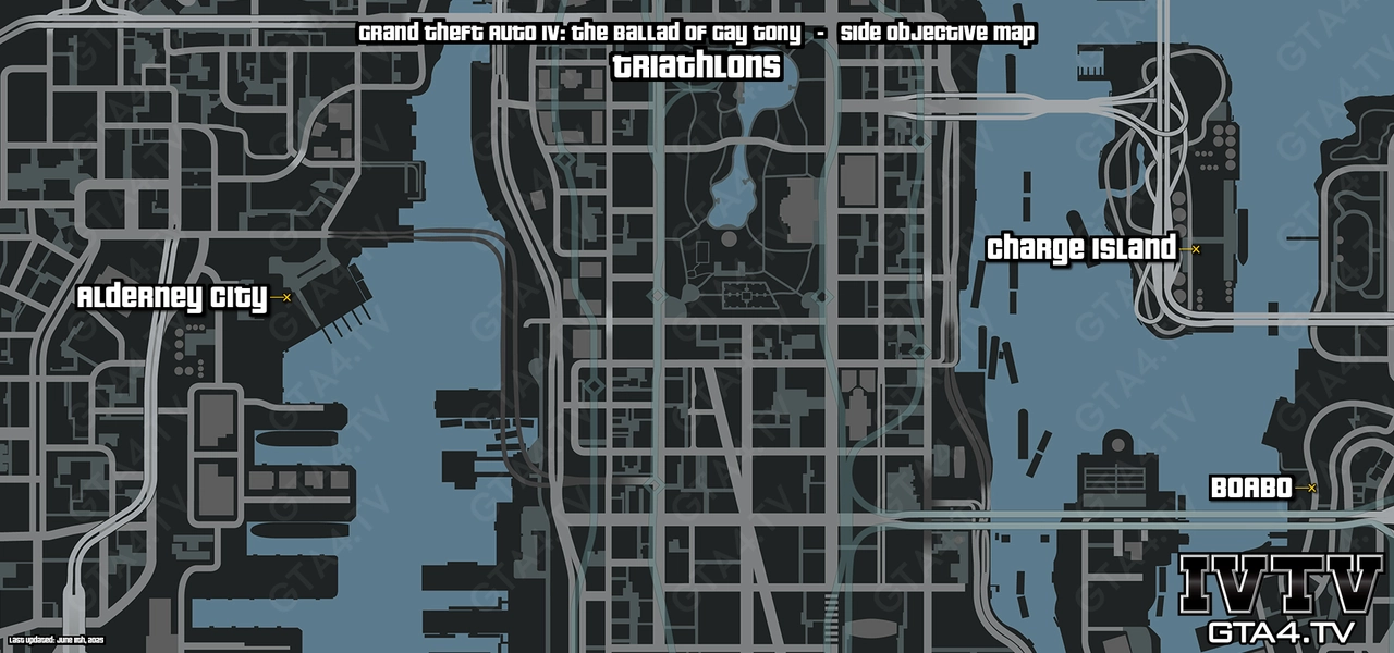 GTA IV: The Ballad of Gay Tony Triathlons Map
