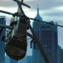 A helicopter flies through the city | Views: 2536
