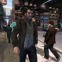Niko Bellic makes his way through pedestrians in the busy city.